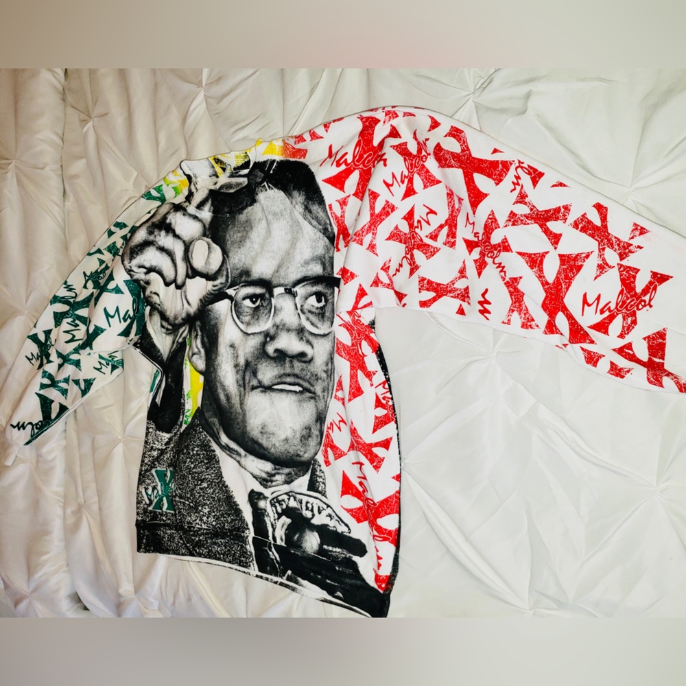 90s Malcolm X All Over Crewneck Sweatshirt Vintage